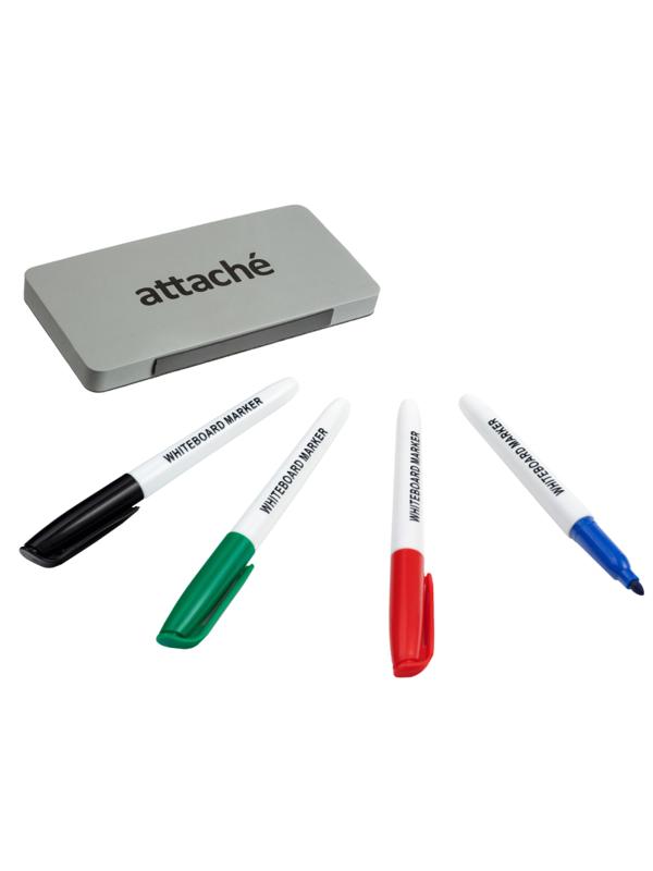 Набор принадлежностей для магнитно-маркерных досок Attache(губка,4 маркера)