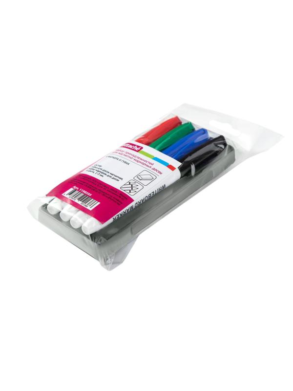 Набор принадлежностей для магнитно-маркерных досок Attache(губка,4 маркера)