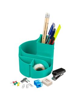 Набор настольный Attache Оптима 14 предметов бирюза 6 отделений вращающийся