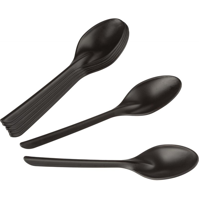 Ложка одноразовая чайная  125 мм, черная ПП, 50шт/уп(4034)