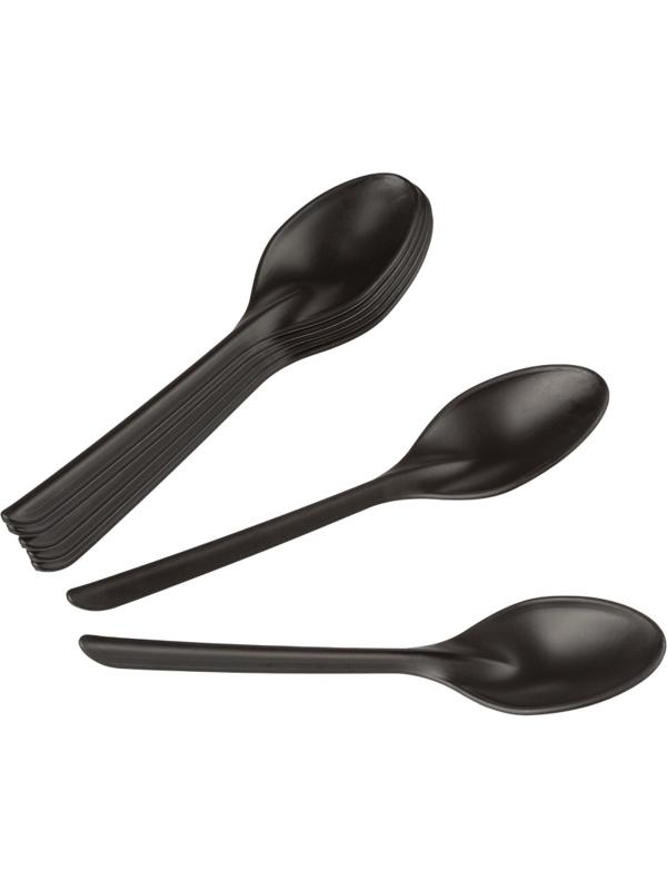 Ложка одноразовая чайная  125 мм, черная ПП, 50шт/уп(4034)