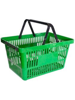 Корзина покупательская MDM_PL-722/KRZ.722.5.GN зеленый (2 ручки) 22л 5шт/уп