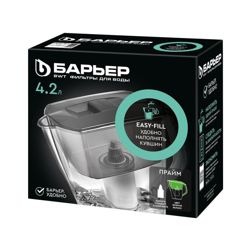 Фильтр -кувшин для очистки воды БАРЬЕР Прайм 4,2 л, цвет зеленое яблоко