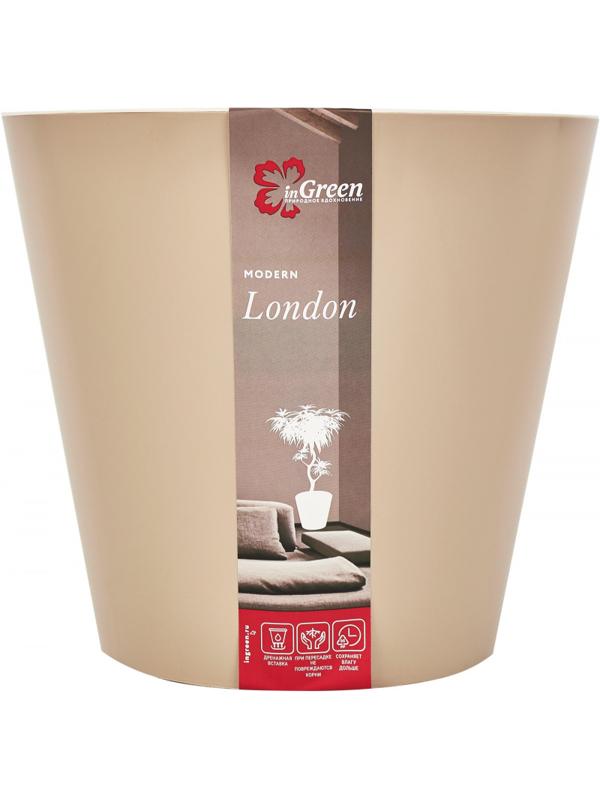 Горшок для цветов London 320мм, 15,7л на колес.молочный шоколад,ING6207МШОК