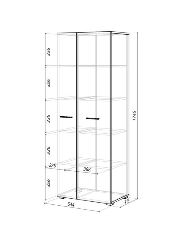 Мебель для дома IN Шкаф Homeoffice закрытый 644x416x1746 Дуб натуральный