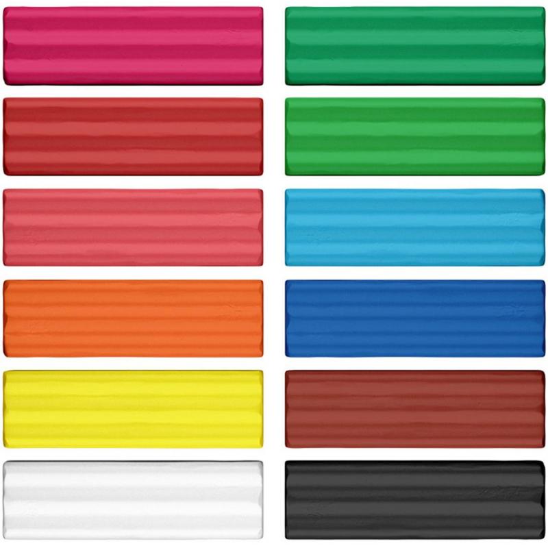 Пластилин мягкий восковой ErichKrause 12 цв.со стеком, 156г, 53416