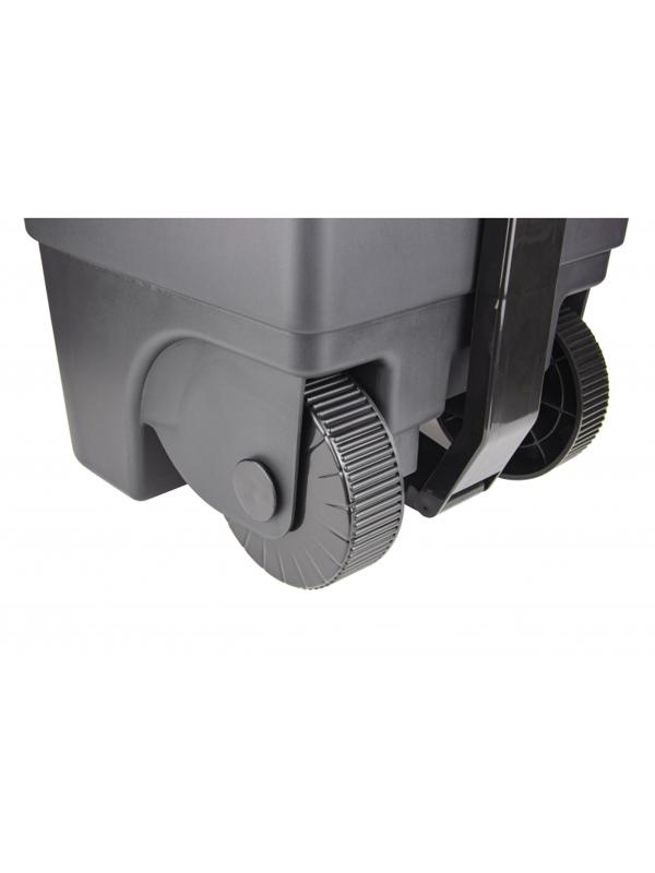 Контейнер-бак мусорный IDEA 85л с педалью на колесах синяя крышка