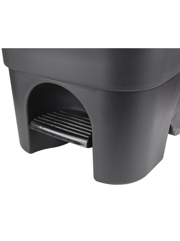 Контейнер-бак мусорный IDEA 85л с педалью на колесах серая крышка