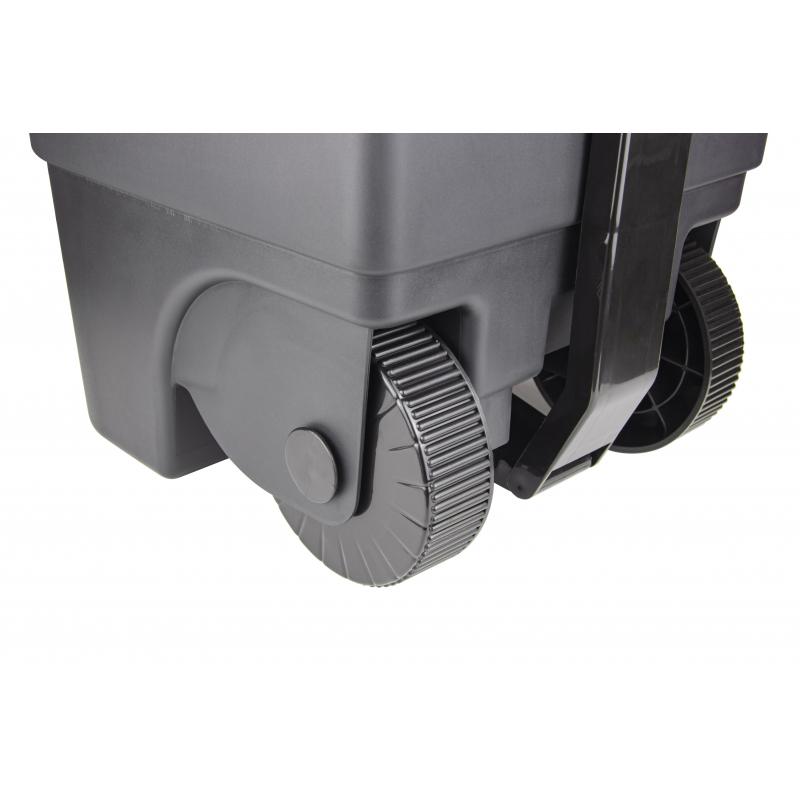 Контейнер-бак мусорный IDEA 60л с педалью на колесах серая крышка