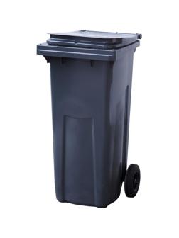 Контейнер-бак мусорный 120л на 2-х колёсах с крышкой серый