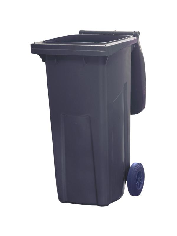 Контейнер-бак мусорный 120л на 2-х колёсах с крышкой серый