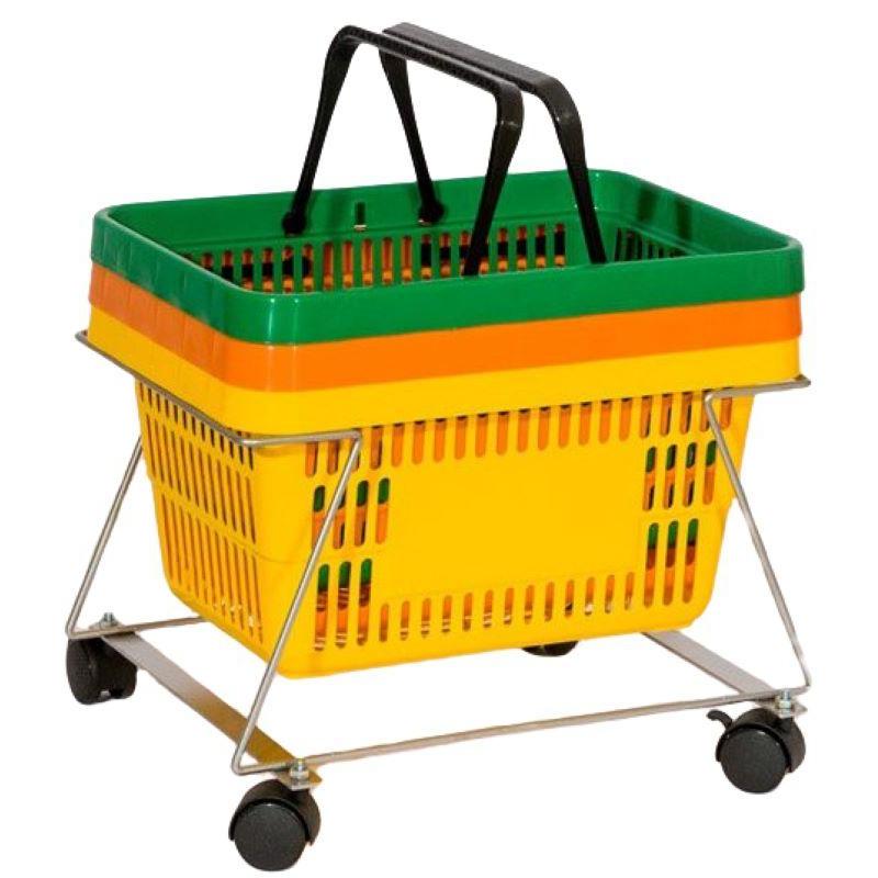 Подставка под корзины VZTO_445х360х286 мм (с колесами) алюминий/хром