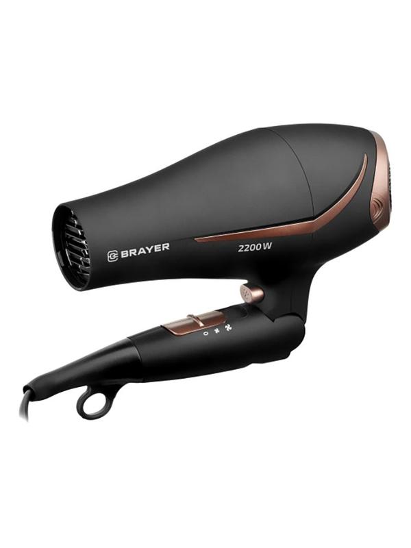 Фен BRAYER BR3000BN, 2200 Вт, 2 скор., холодный воздух