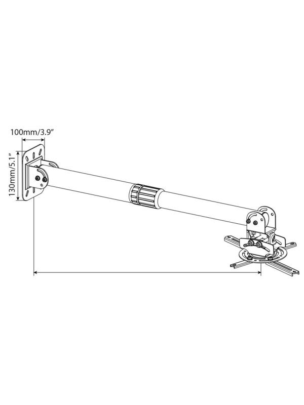 Кронштейн для проекторов Cactus CS-VM-PR16L-BK потолочный, 23 кг, черн