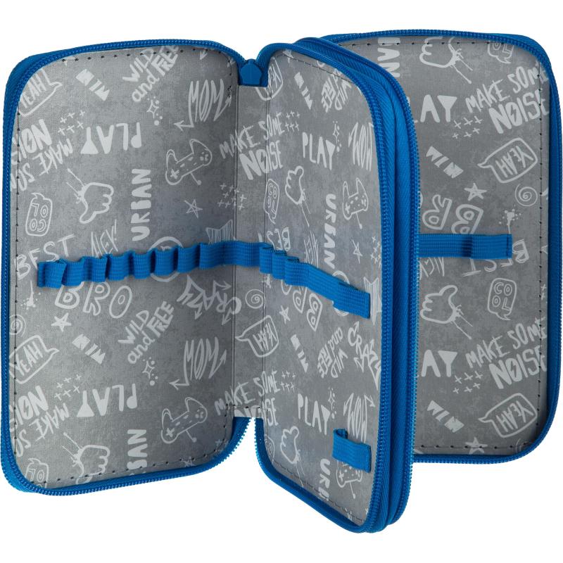 Пенал №1School Мир динозавров 2 отд., ткань, 190х110 мм, ПКТ 11-20