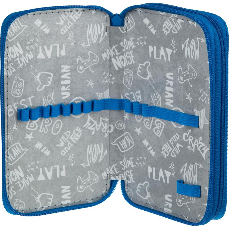 Пенал №1School Мир динозавров 2 отд., ткань, 190х110 мм, ПКТ 11-20