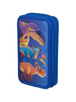 Пенал №1School Мир динозавров 2 отд., ткань, 190х110 мм, ПКТ 11-20