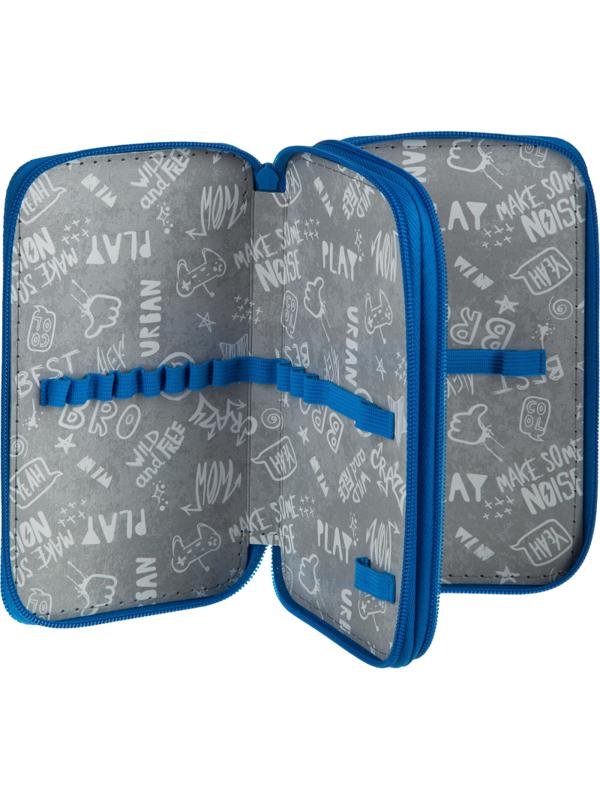 Пенал №1School Мир динозавров 2 отд., ткань, 190х110 мм, ПКТ 11-20