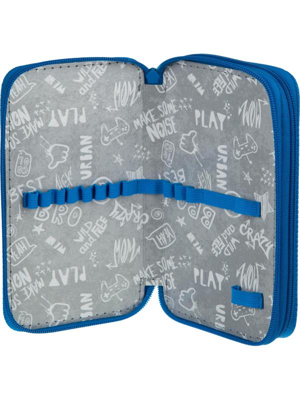 Пенал №1School Мир динозавров 2 отд., ткань, 190х110 мм, ПКТ 11-20