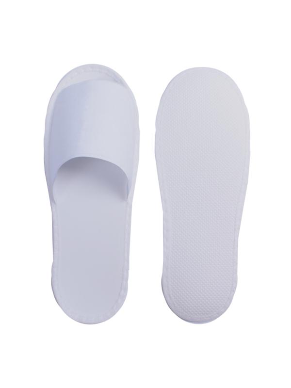 Тапочки одноразовые эконом откр.мыс белые облегч. 40г/м2, 2,5мм 200пар/уп