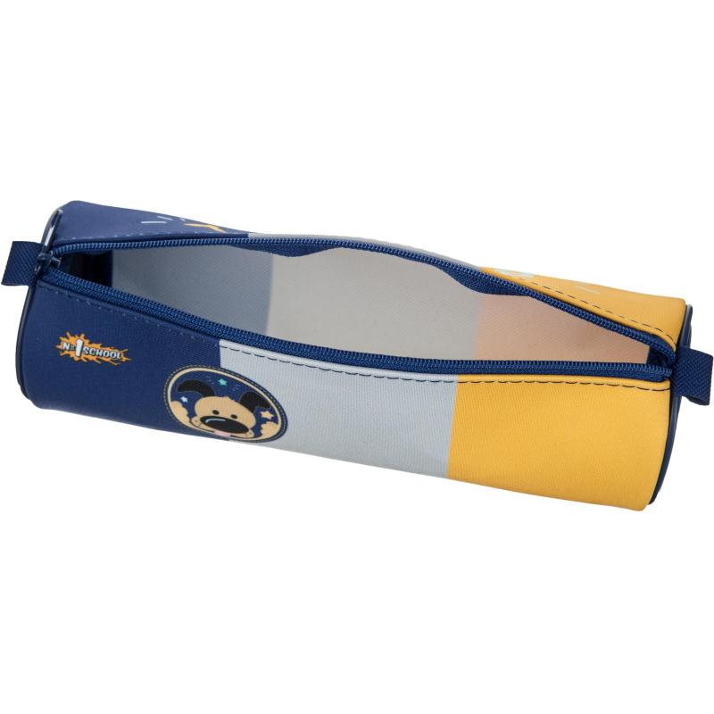 Пенал №1School Casual син+серый+желт ПМО 05-20  ткань,210x70