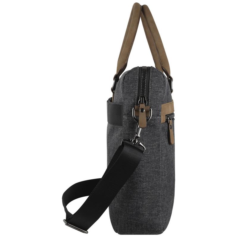 Портфель мужской BUGATTI Luce 16'', серый, полиэстер, 40х8х31,5 см,49650249