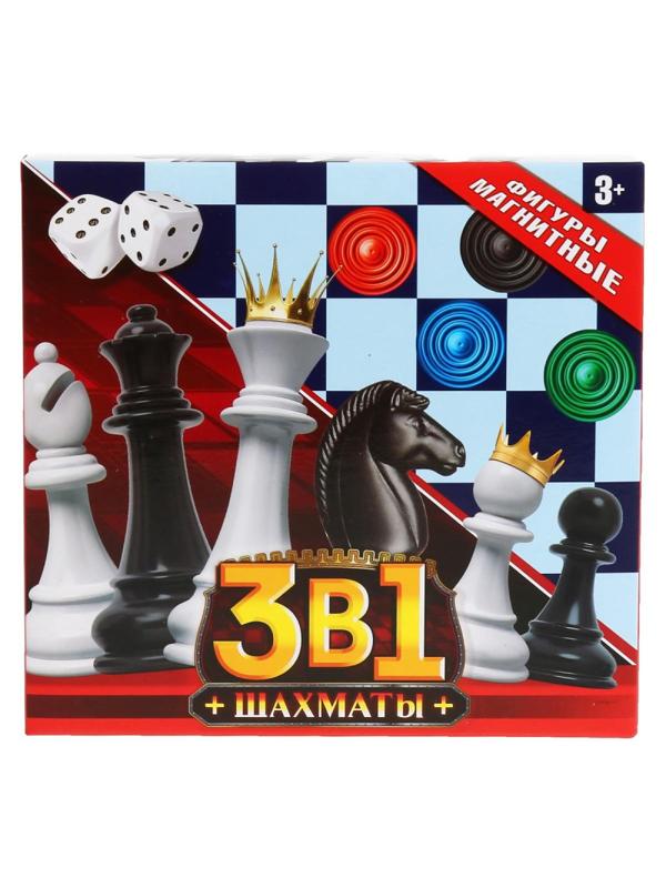 Настольная игра Шахматы магнитные 3в1 +2игры-ходилки кор. 1704K634-R