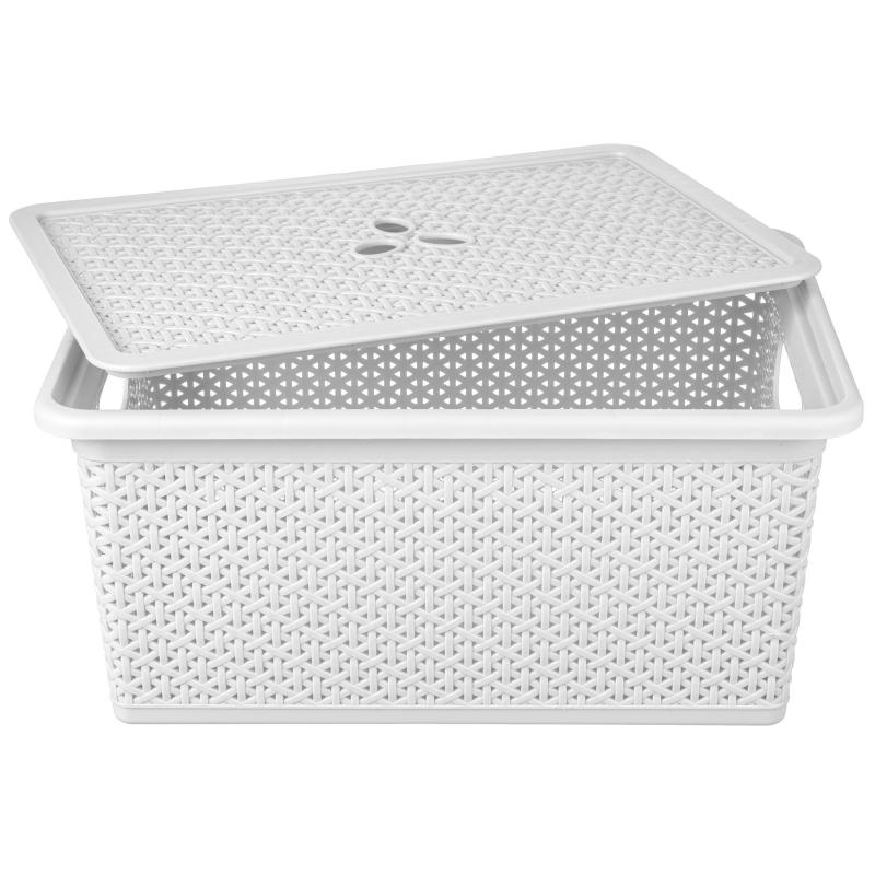 Контейнер универсальный Wenge прямоуг.20л,430х300х205мм с крышкой(св-серый)