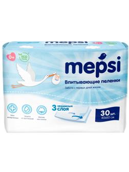 Пеленки впитывающие детские MEPSI   40х60 30 шт/уп