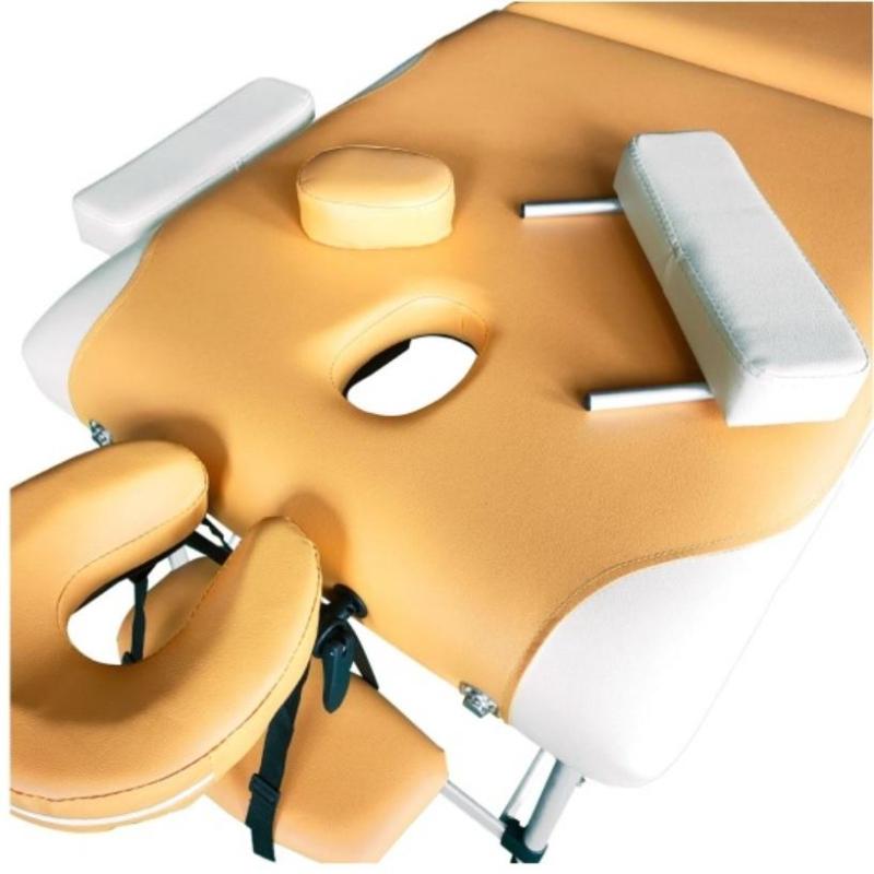 Массажный стол DFC NIRVANA Elegant PREMIUM 186х70х5см алюм. ножки оранж/беж