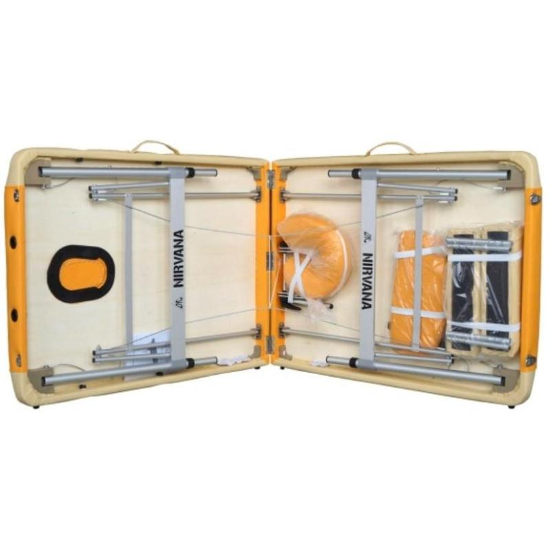 Массажный стол DFC NIRVANA Elegant PREMIUM 186х70х5см алюм. ножки оранж/беж