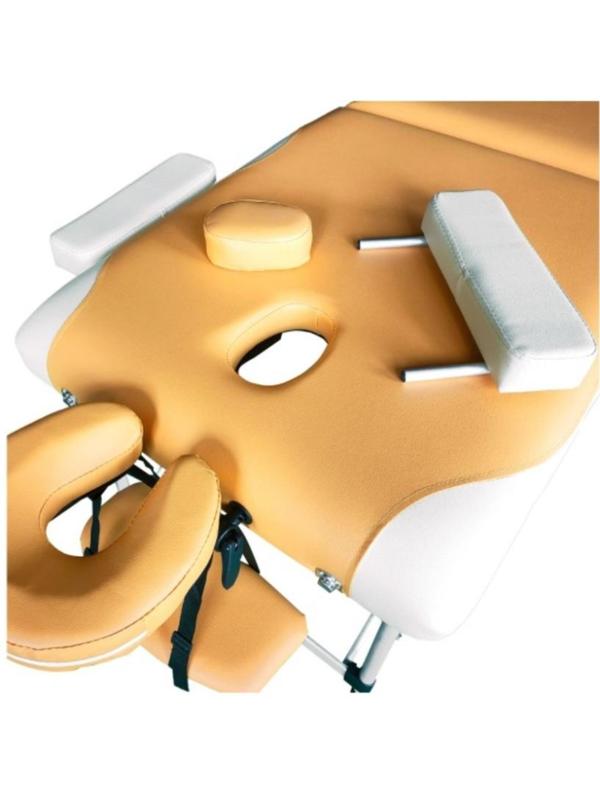 Массажный стол DFC NIRVANA Elegant PREMIUM 186х70х5см алюм. ножки оранж/беж