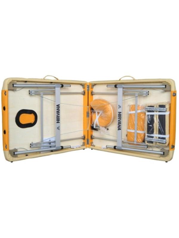 Массажный стол DFC NIRVANA Elegant PREMIUM 186х70х5см алюм. ножки оранж/беж