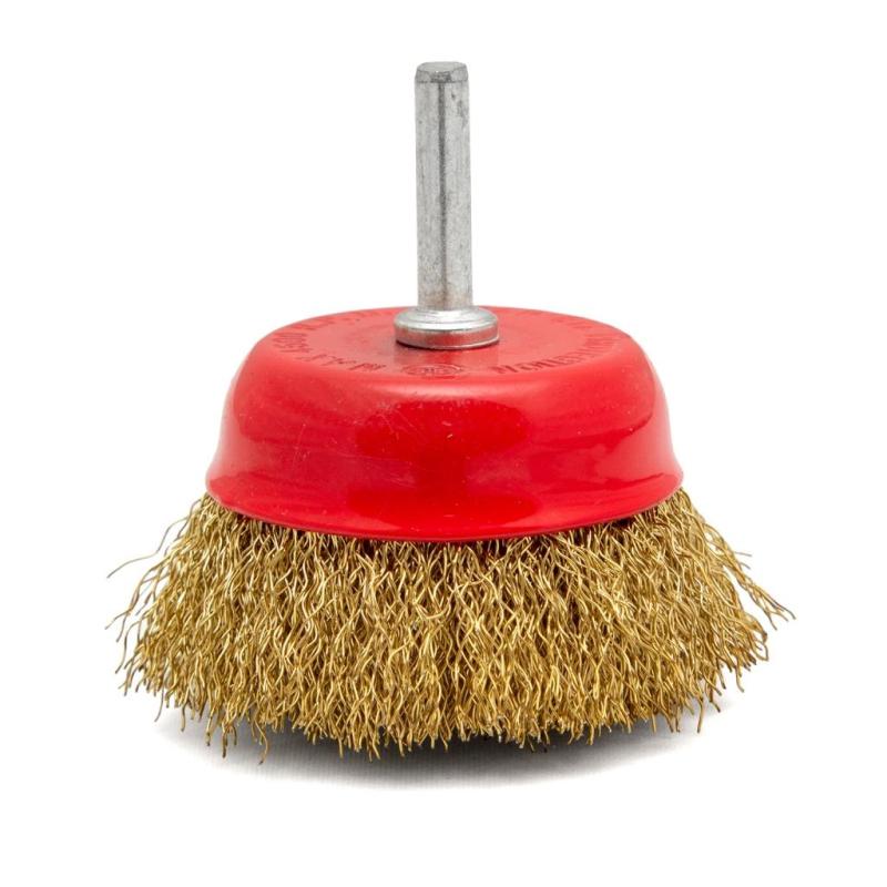 Корщетка VIRA для дрели 65мм чашка с хвост. 6мм, витая проволока (572052)