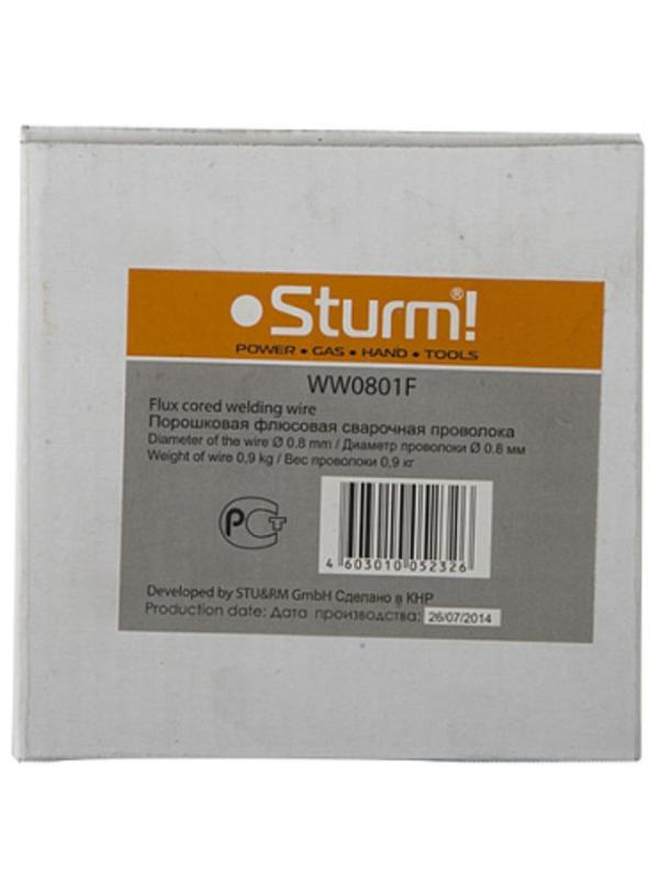 Проволока сварочная порошковая флюсовая Sturm! 0.8мм, 0.9кг (WW0801F)