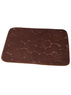 Коврик для ванной 40х60см. Ракушки 3D, цв. молочный шоколад, 67170
