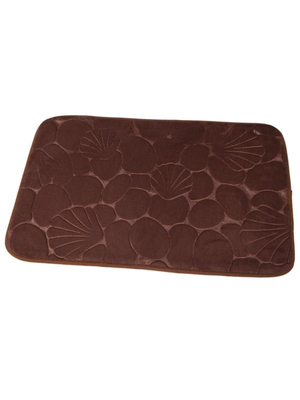 Коврик для ванной 40х60см. Ракушки 3D, цв. молочный шоколад, 67170
