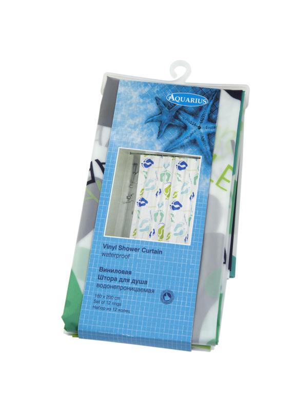Штора для ванной PEVA Rennes 180х200см, цв. голубой, 67463