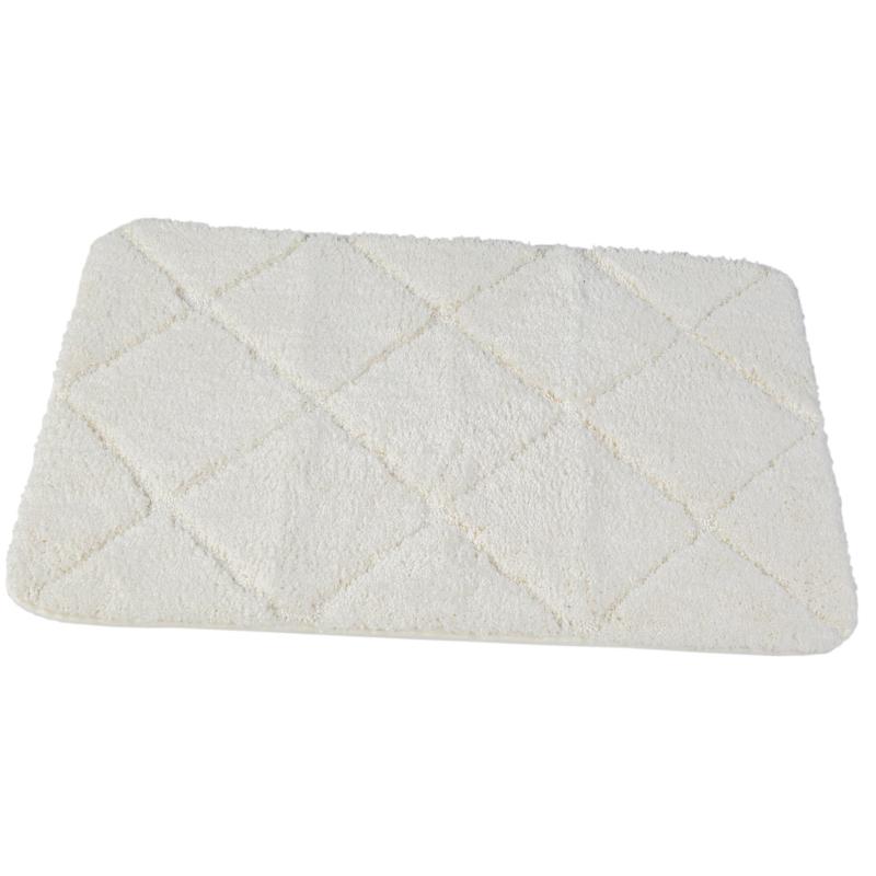 Коврик для ванной из микрофибры Ромбы 50х80см., цв. экрю /жаккард/, 66764