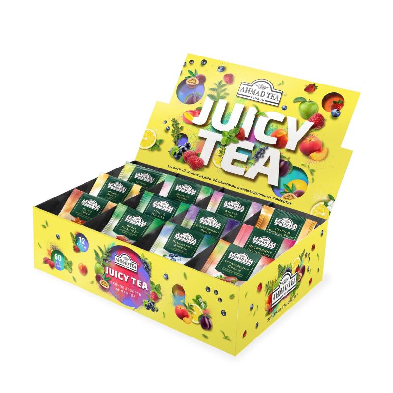 Чай Ahmad Tea Juicy Tea Ассорти чайное 12 вкусов, 60пак N074