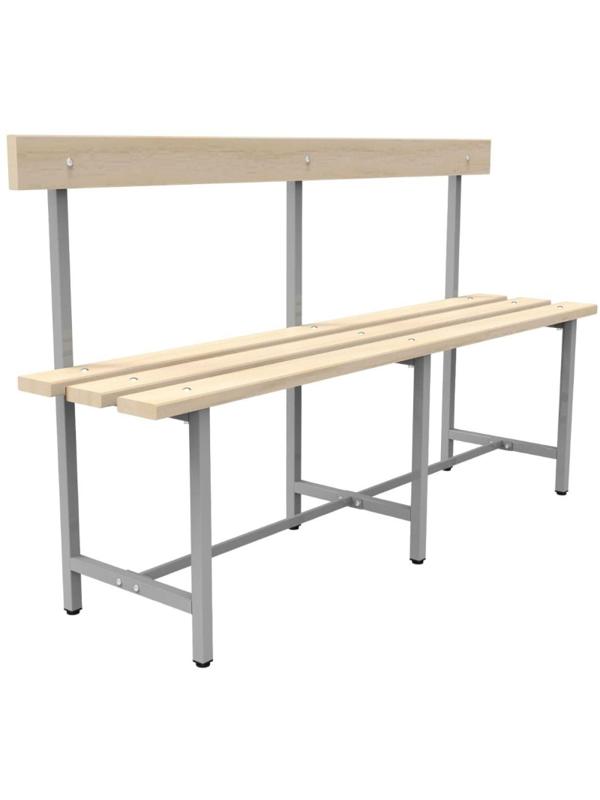 Скамья TI_СТ-5 дерев. доска, спинка, 1500мм, рег.опора