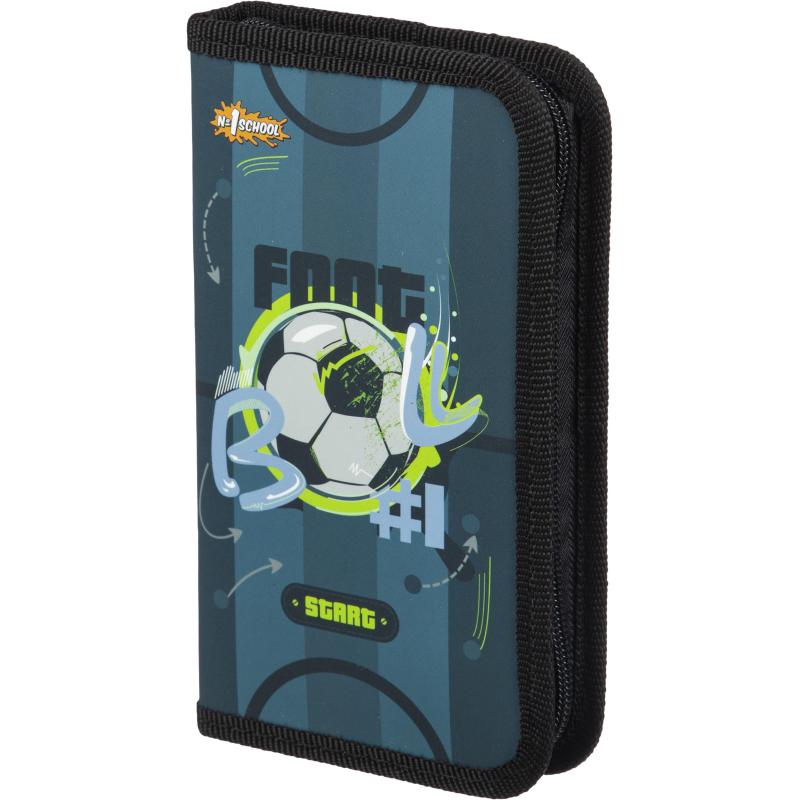 Пенал №1School Football 1 отд., ламинат, софт тач, 190x110 мм,ПКК 03-6