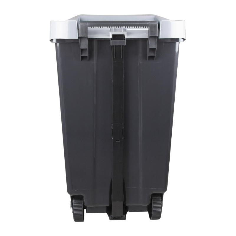 Контейнер-бак мусорный 110 л пластиковый на 2-х колесах с крышкой, серый