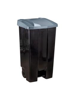 Контейнер-бак мусорный 110 л пластиковый на 2-х колесах с крышкой, серый