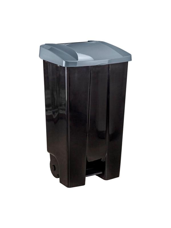 Контейнер-бак мусорный 110 л пластиковый на 2-х колесах с крышкой, серый