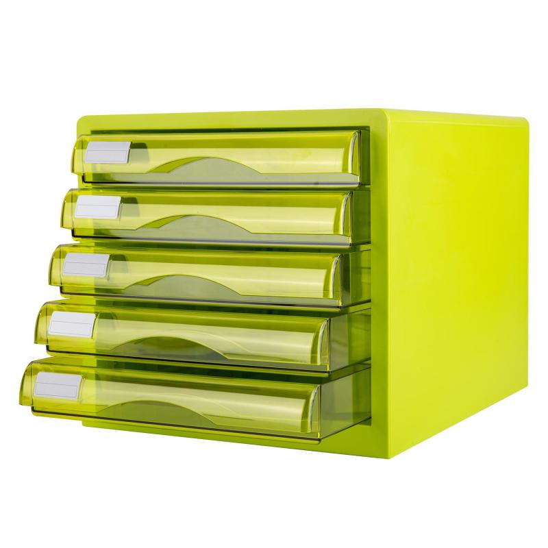 Бокс с выдвижными лотками Deli E9777G, 5 выдвижн лотков зеленый