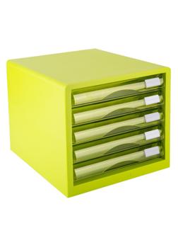 Бокс с выдвижными лотками Deli E9777G, 5 выдвижн лотков зеленый