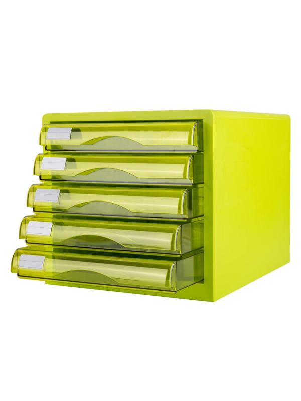 Бокс с выдвижными лотками Deli E9777G, 5 выдвижн лотков зеленый