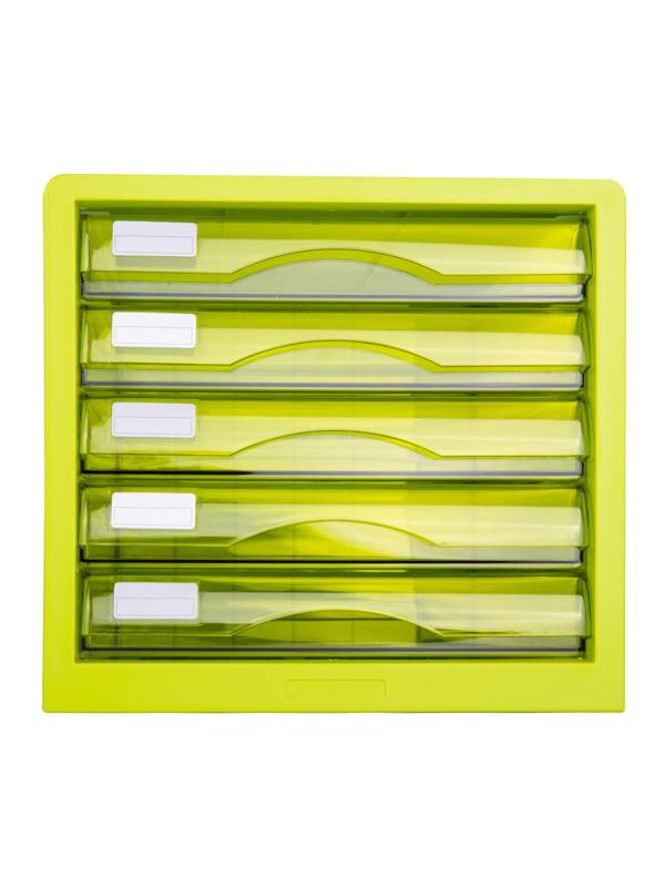 Бокс с выдвижными лотками Deli E9777G, 5 выдвижн лотков зеленый