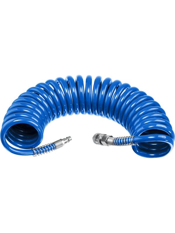 Шланг пневматический спираль ЗУБР Профи 5м, ПУ, 15бар,6х8мм (6473-05)